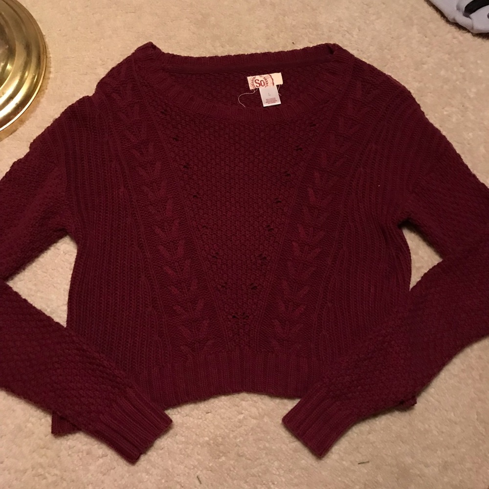 Cropped crochet sweater